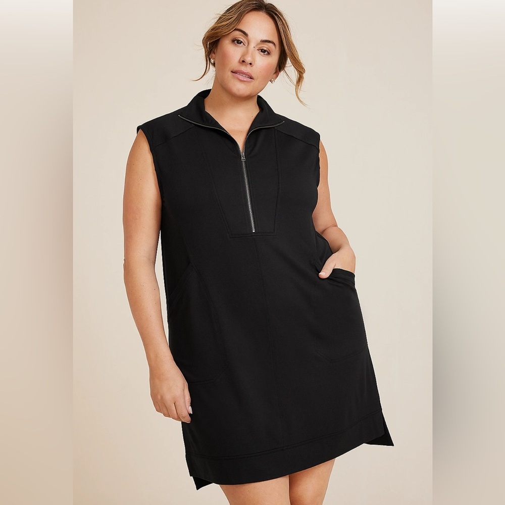 Maurice’s 24/7 Black Sleeveless Zip-Up Dress